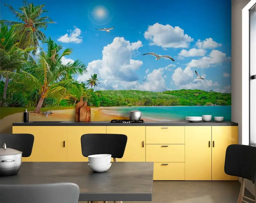 wall murals Палме на обали u31410