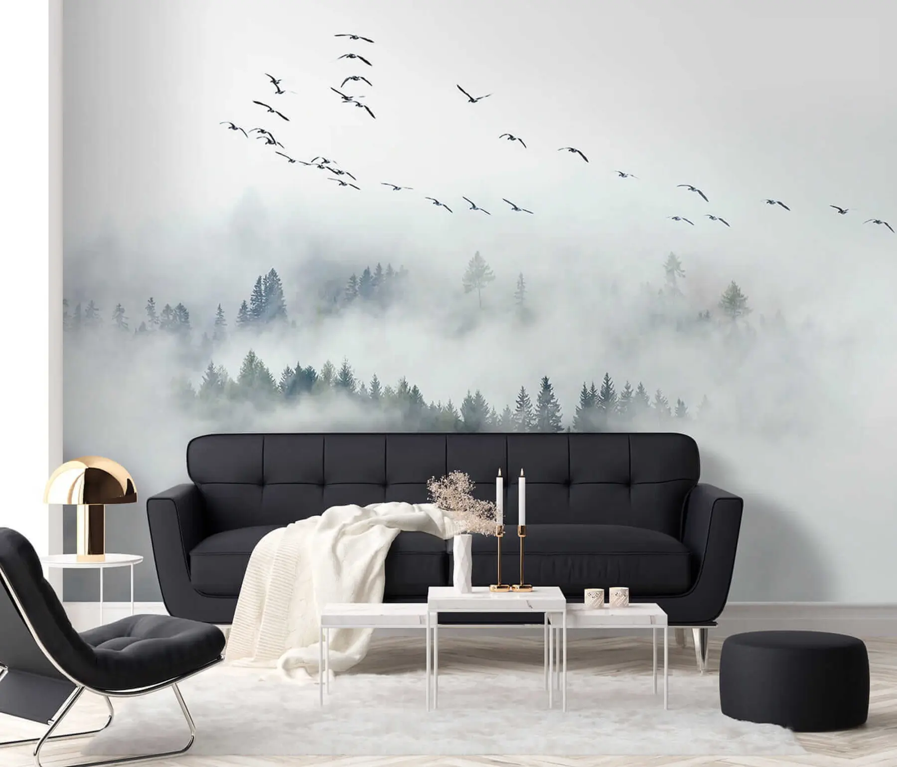 wall murals Фог Форест и птице u32480