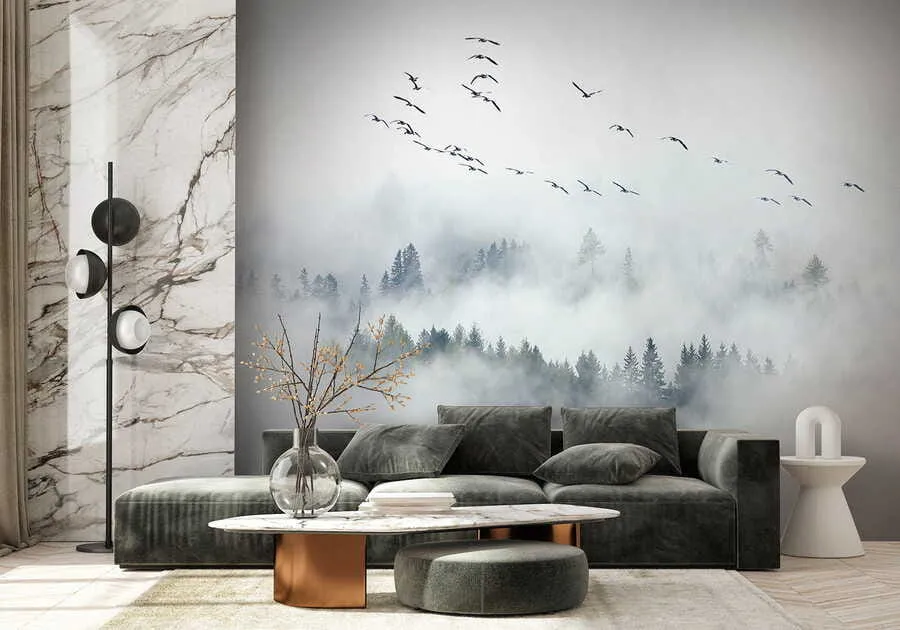 wall murals Фог Форест и птице u32480