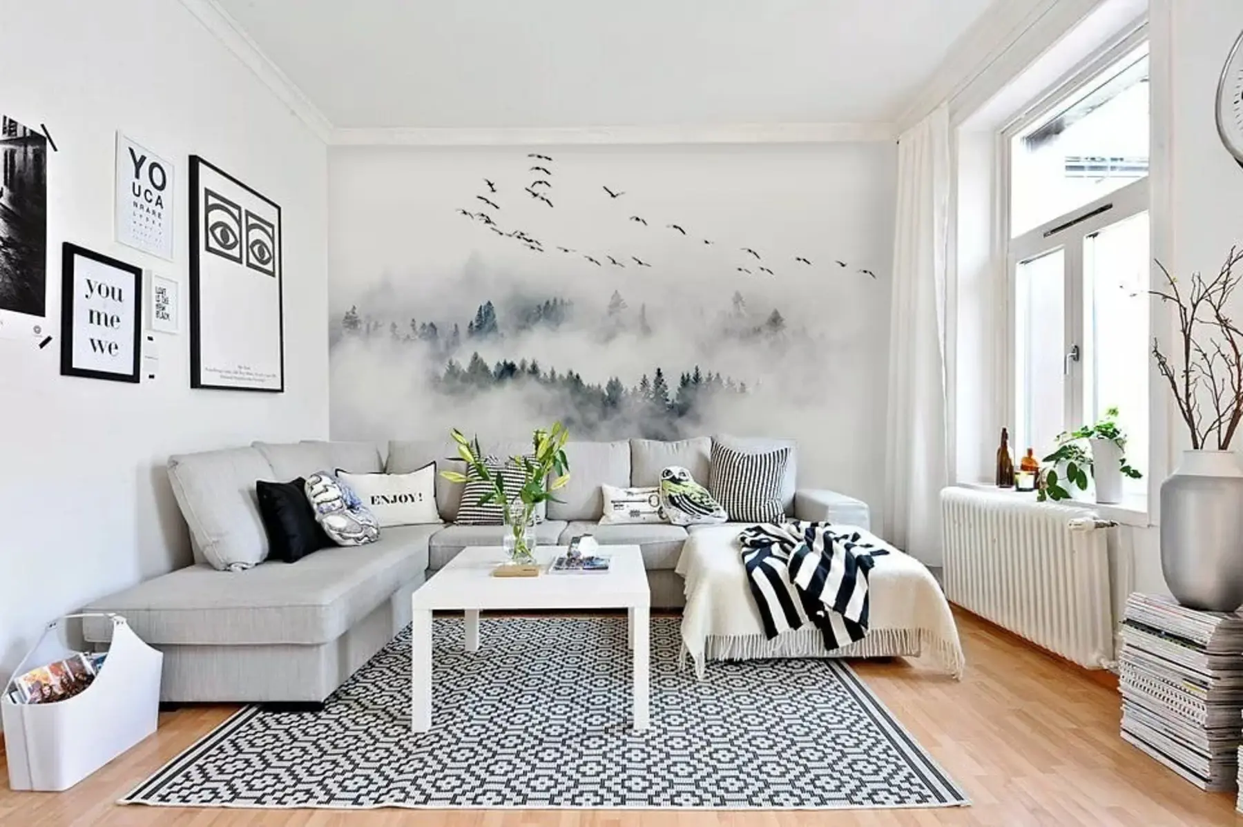 wall murals Фог Форест и птице u32480