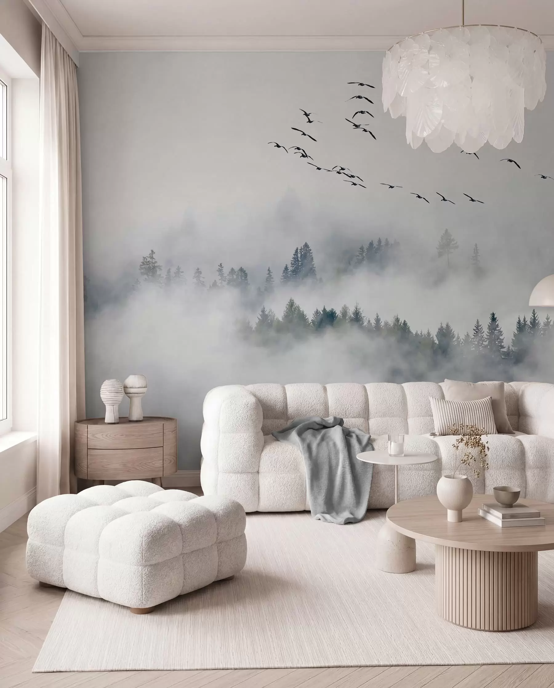 wall murals Фог Форест и птице u32480