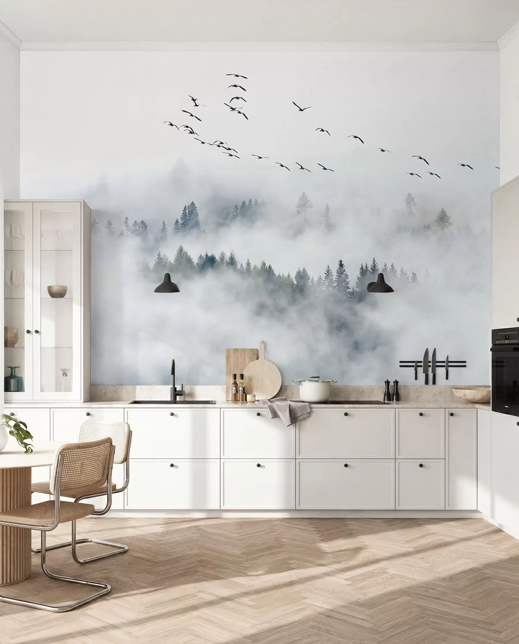 wall murals Фог Форест и птице u32480