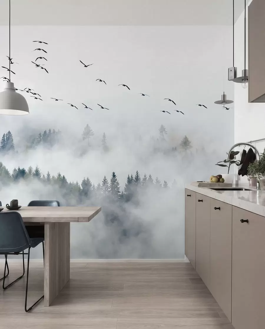 wall murals Фог Форест и птице u32480