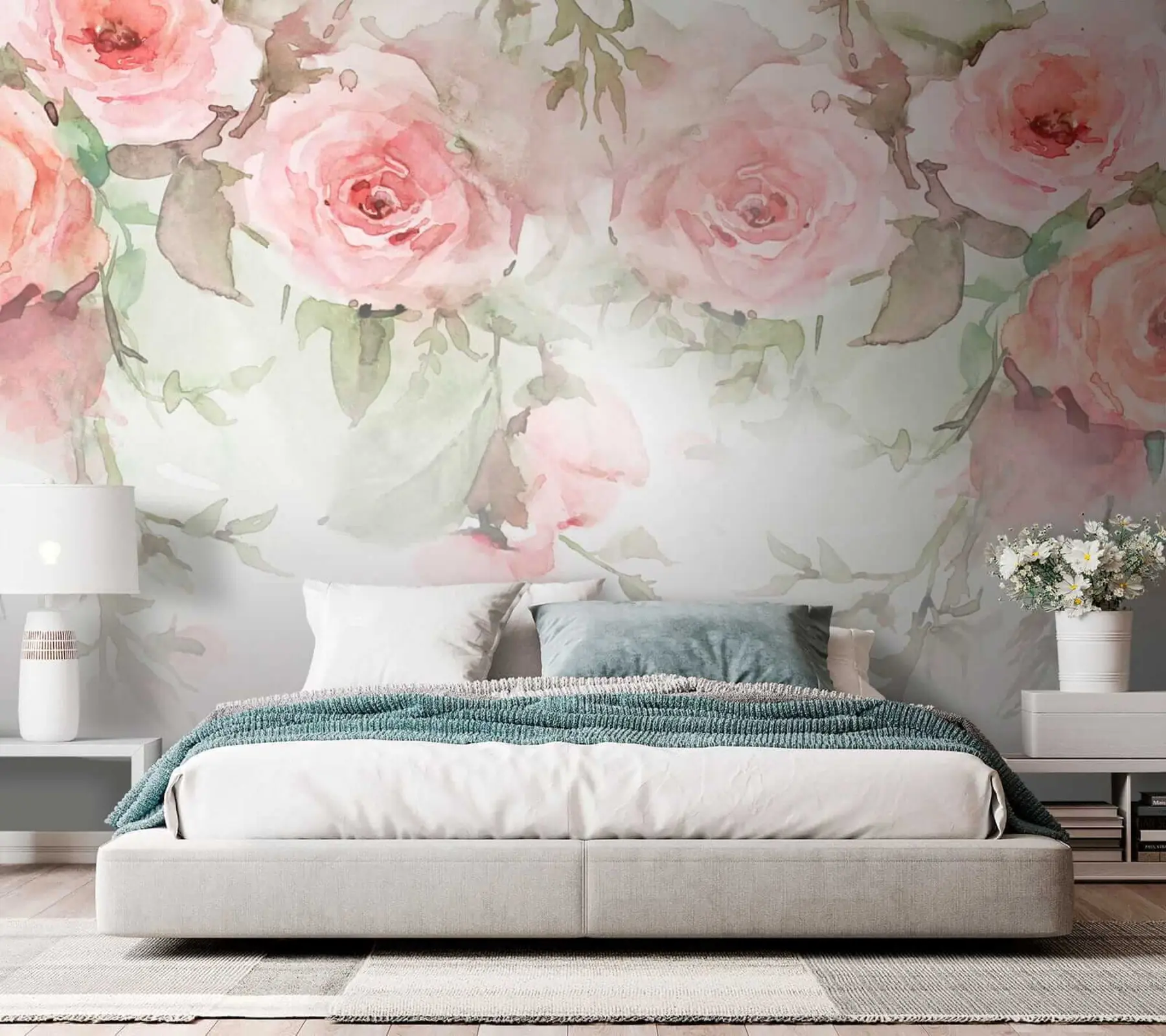 wall murals Ружичасте акварелне руже u34659