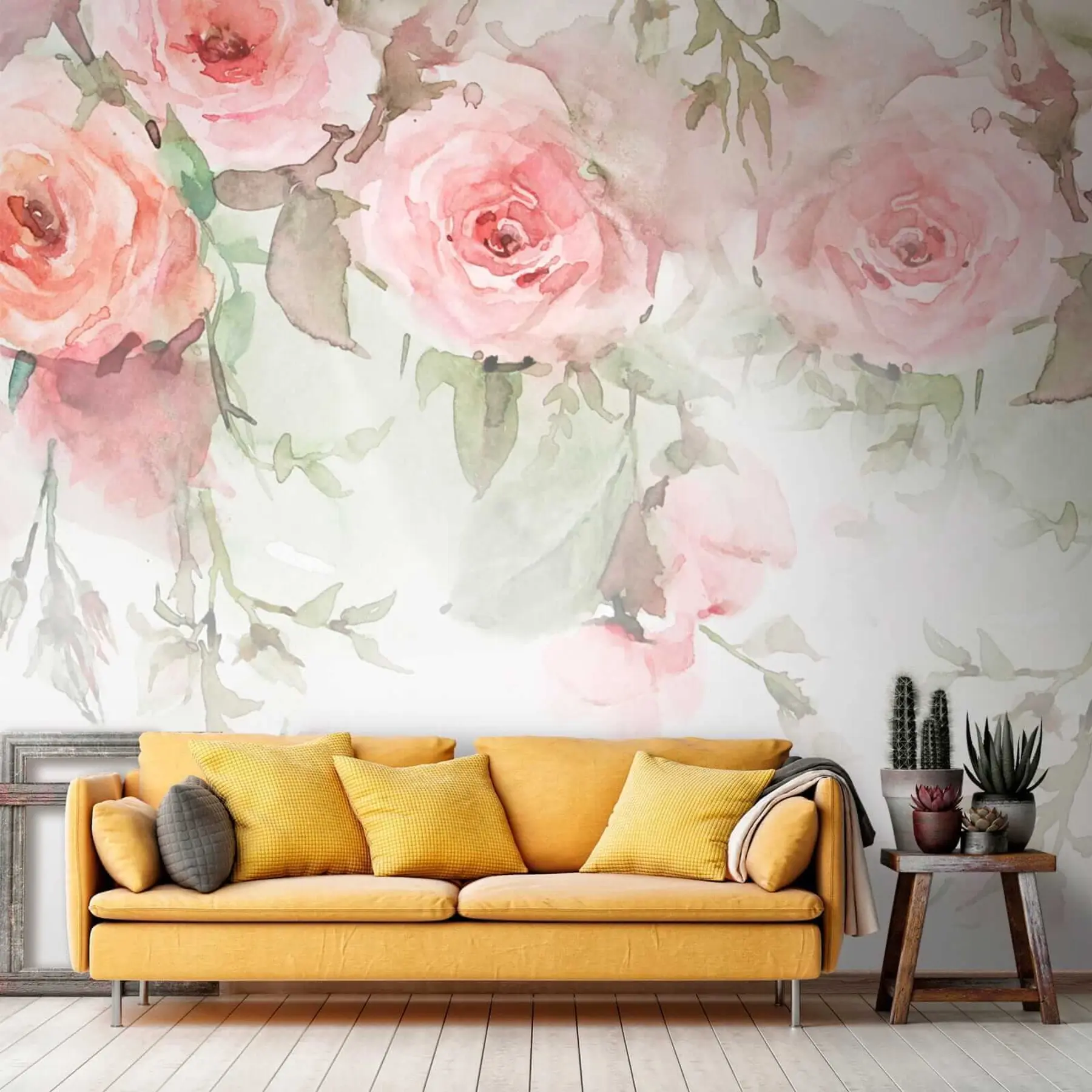 wall murals Ружичасте акварелне руже u34659