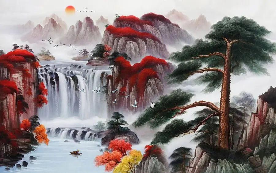 wall murals Водопад у јапанском стилу u36222