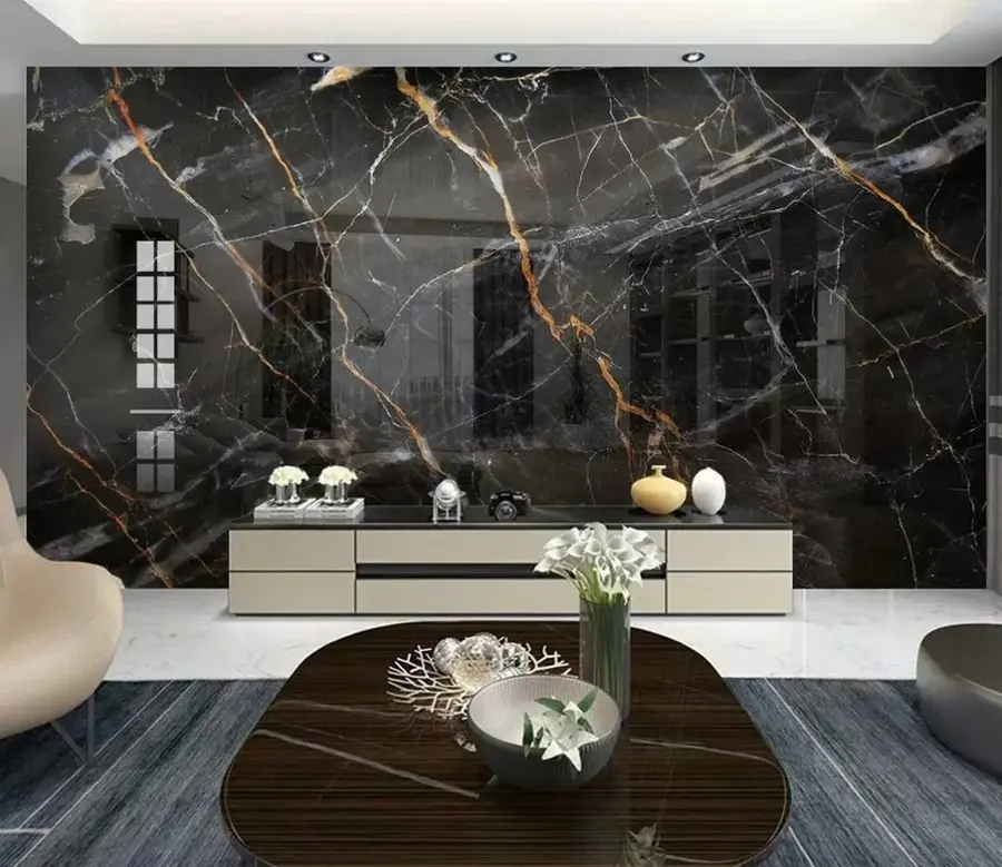 wall murals Црни класични мермер u37463