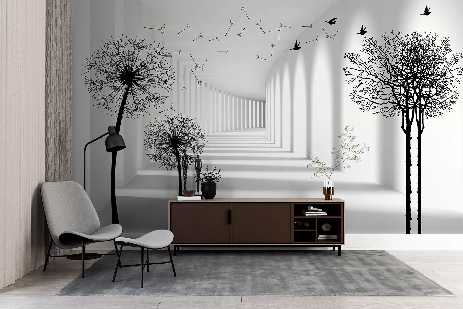 wall murals 3Д тунел и маслачак u37803