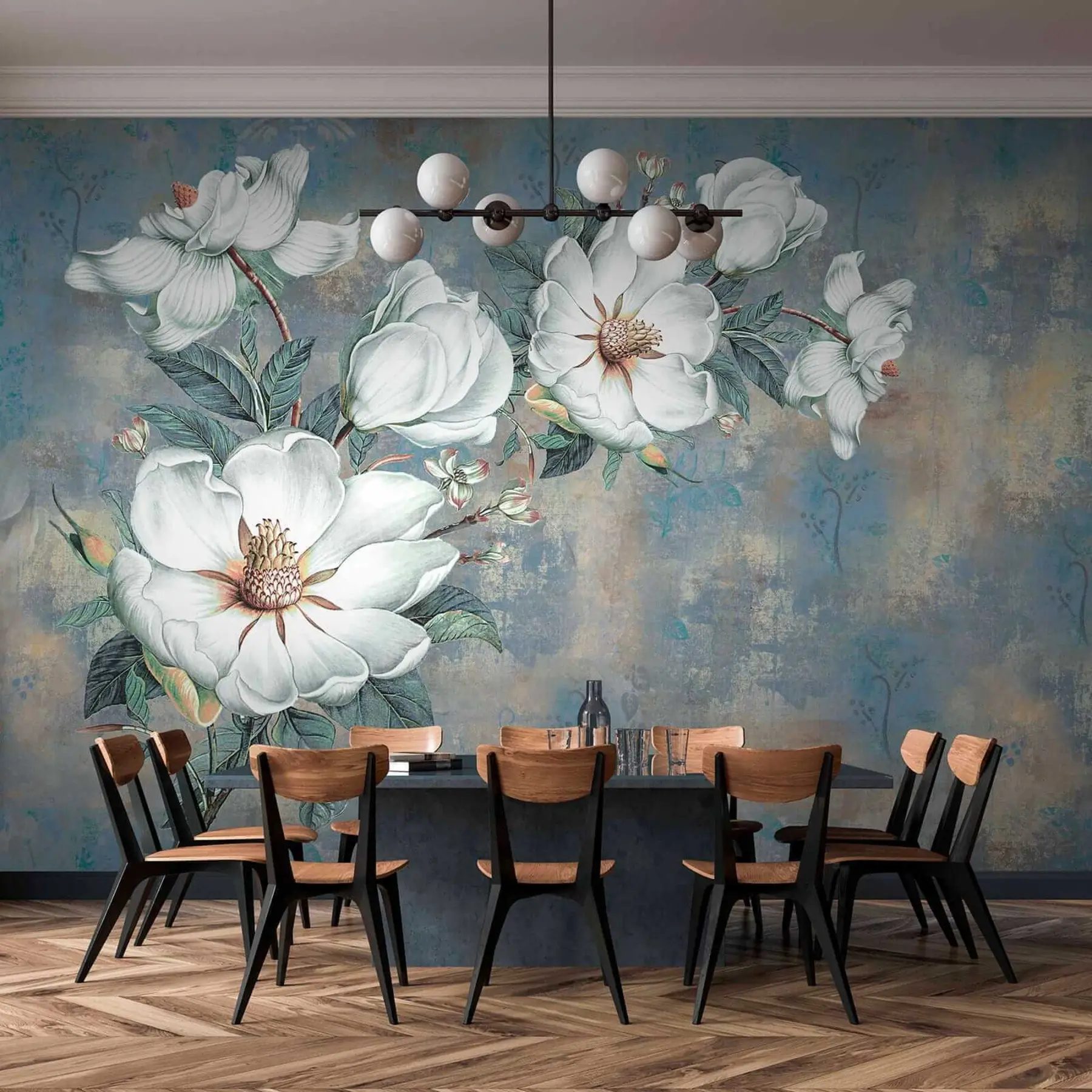 wall murals Магнолиас на зиду Грунге u38839