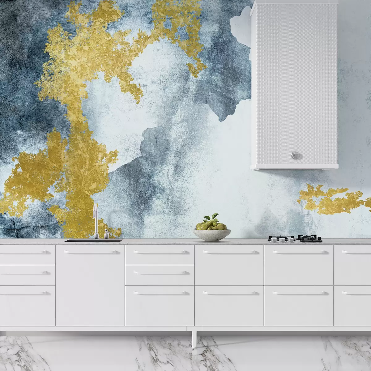 wall murals Бетонски сиви стари зид са пукотинама u40833