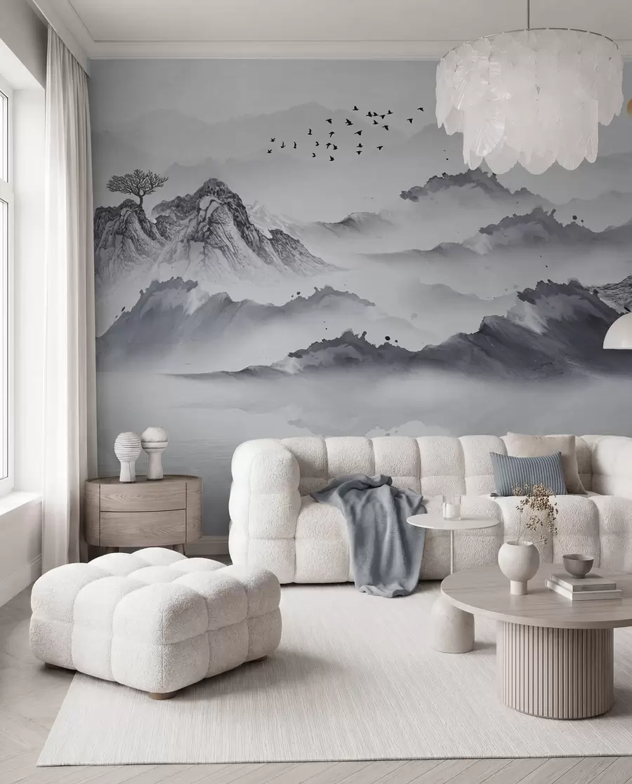 wall murals Планине у јапанском стилу. Цртање мастила u44010