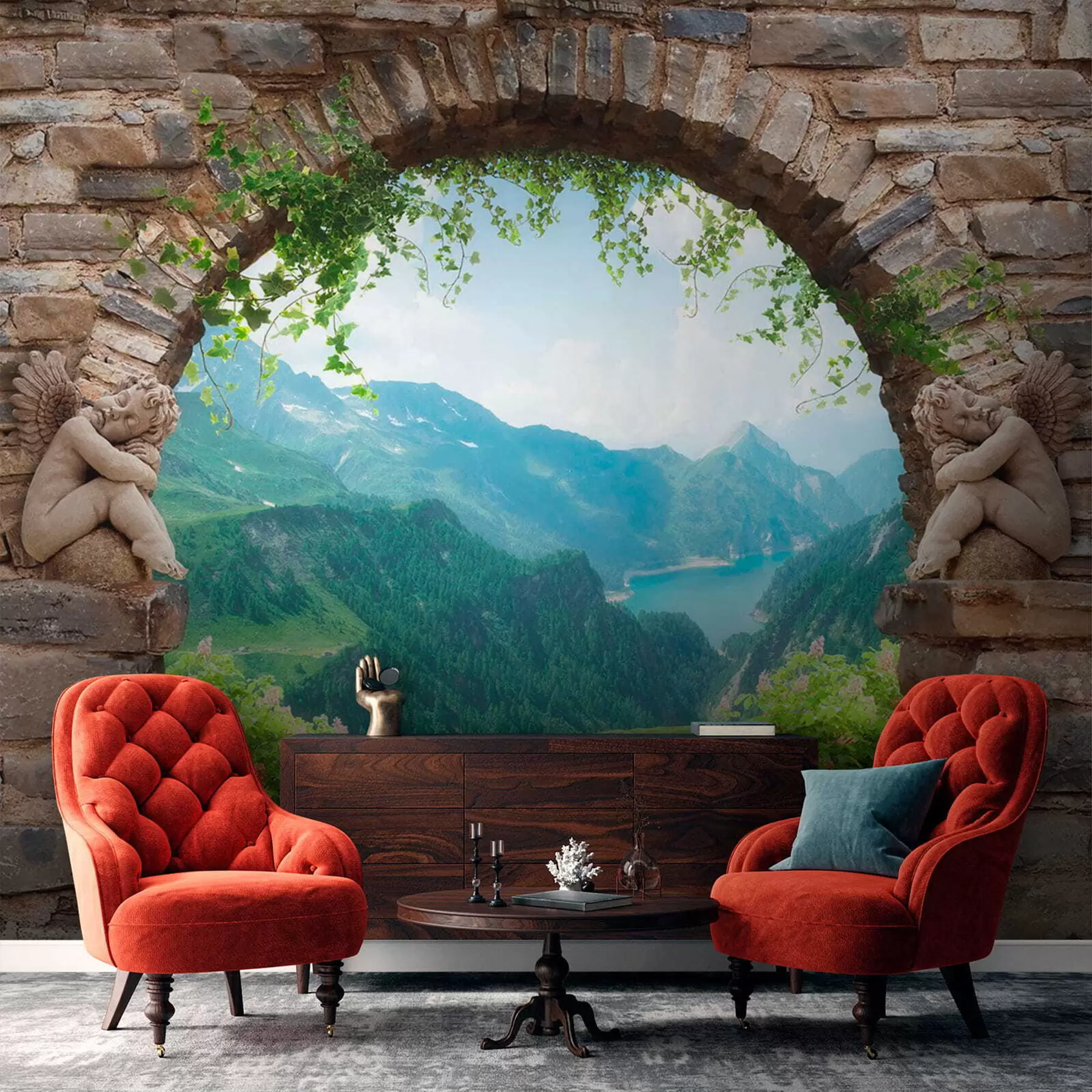 wall murals Лук са погледом на планине u52506