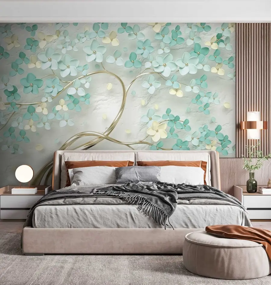 wall murals Дрво са плавим цвећем u52550