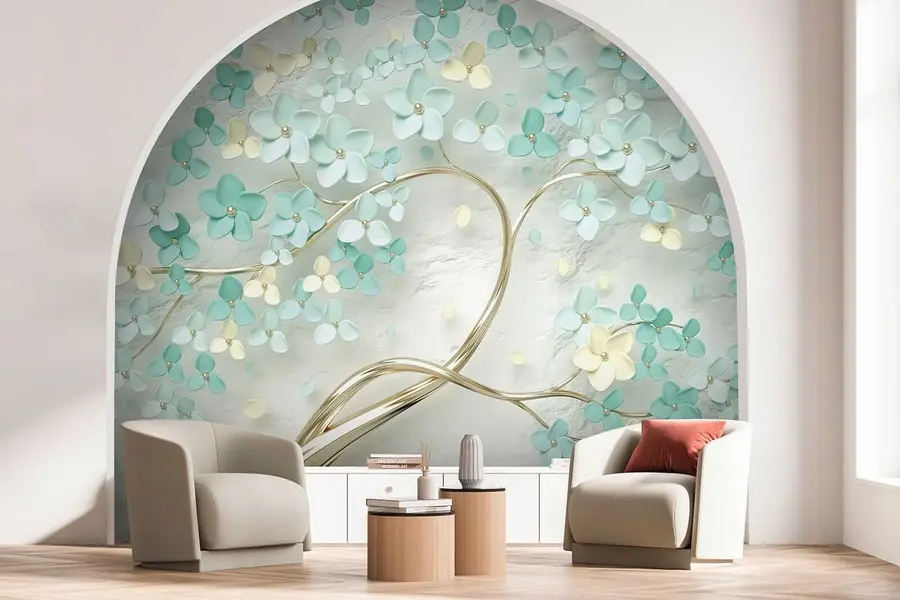 wall murals Дрво са плавим цвећем u52550