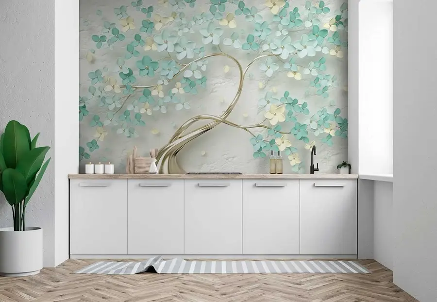 wall murals Дрво са плавим цвећем u52550