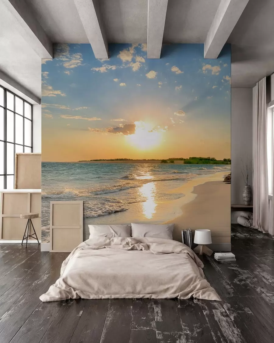 wall murals Залазак сунца на морској обали u53408
