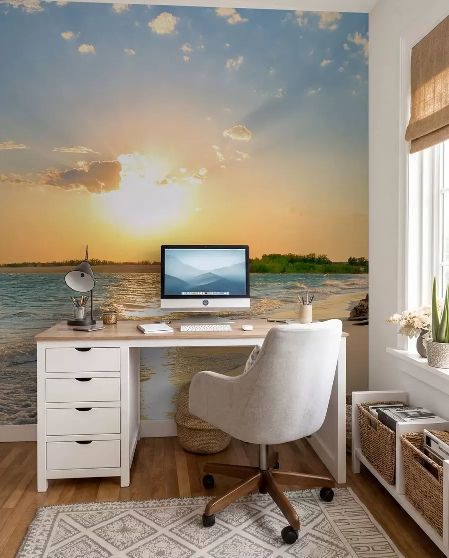 wall murals Залазак сунца на морској обали u53408
