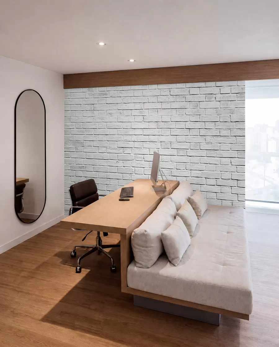 wall murals Бели зид од опеке u54004