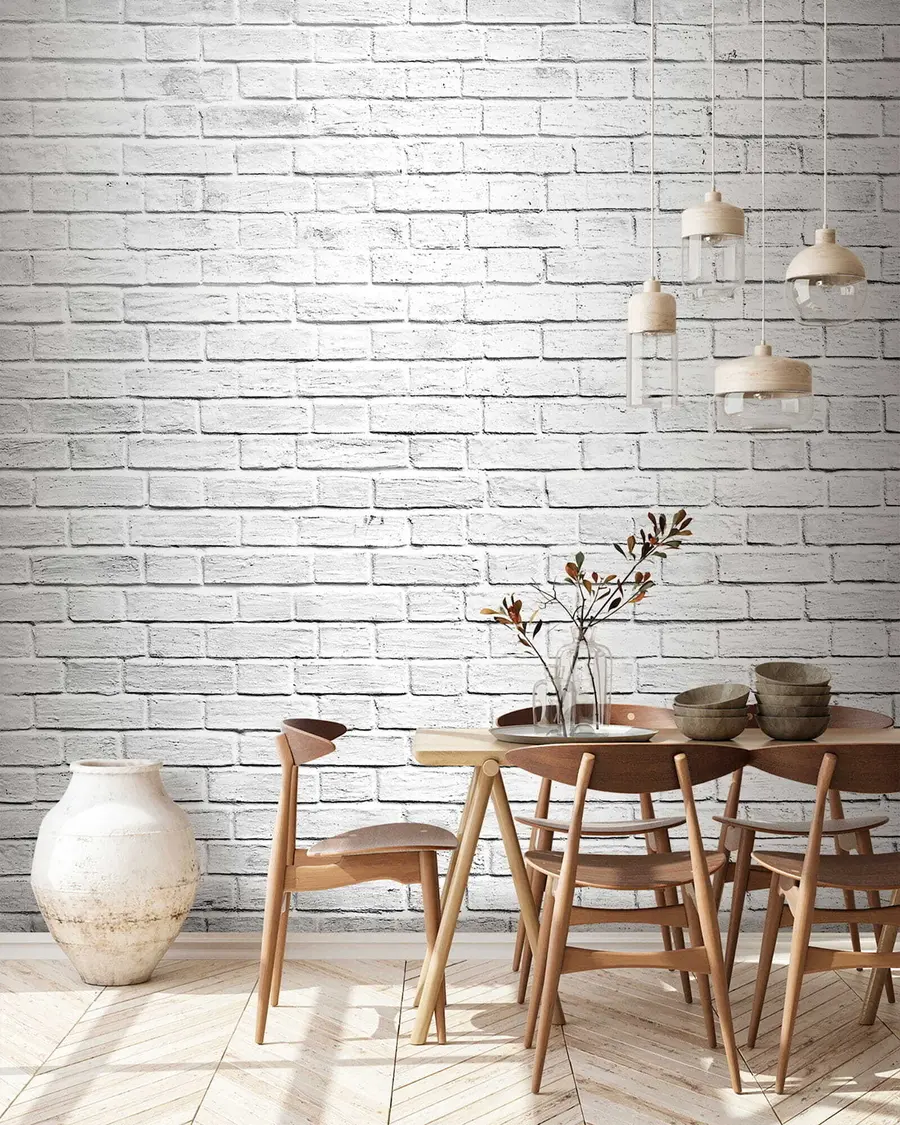 wall murals Бели зид од опеке u54004