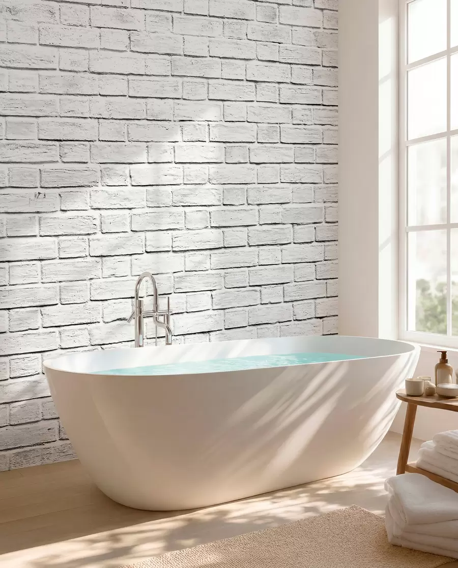 wall murals Бели зид од опеке u54004