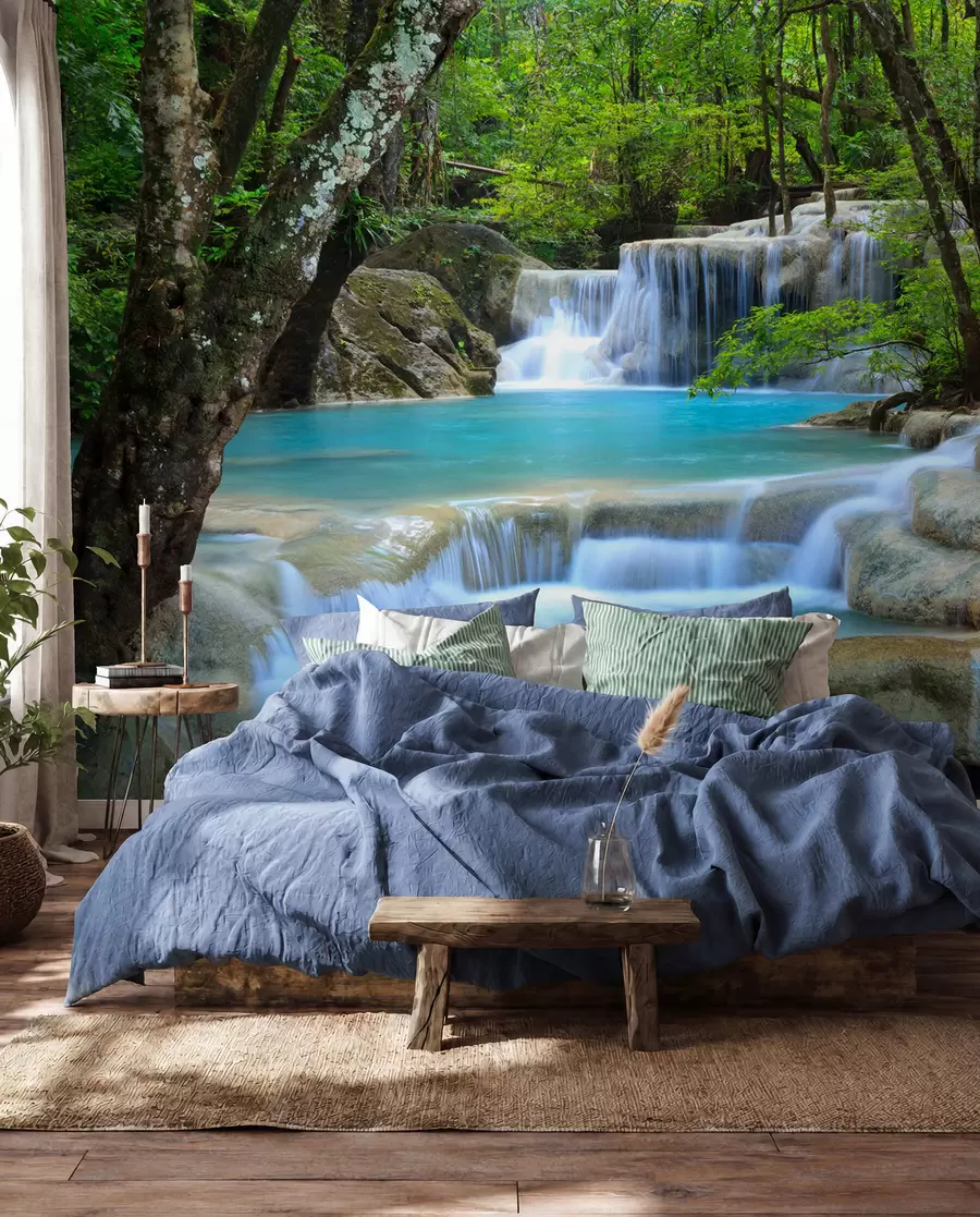 wall murals Водопад брзака у шуми u54260