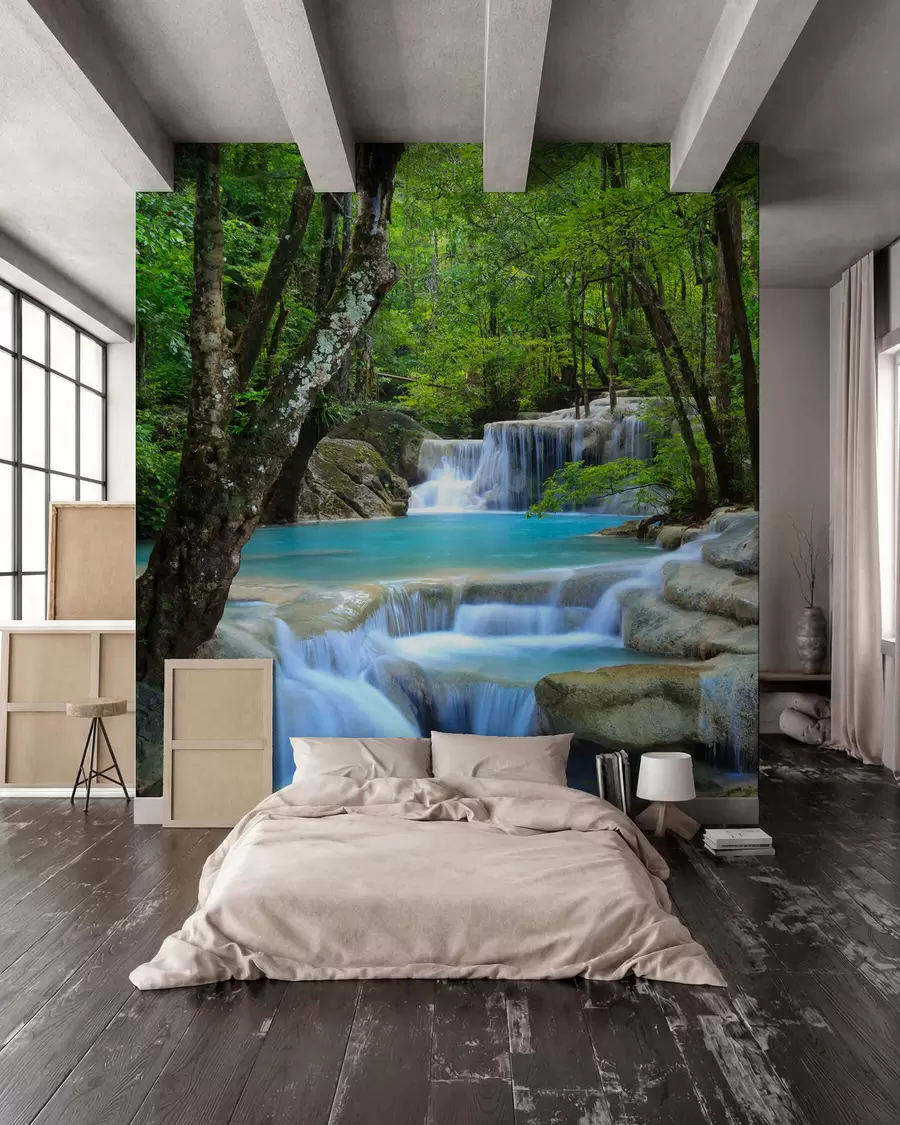 wall murals Водопад брзака у шуми u54260