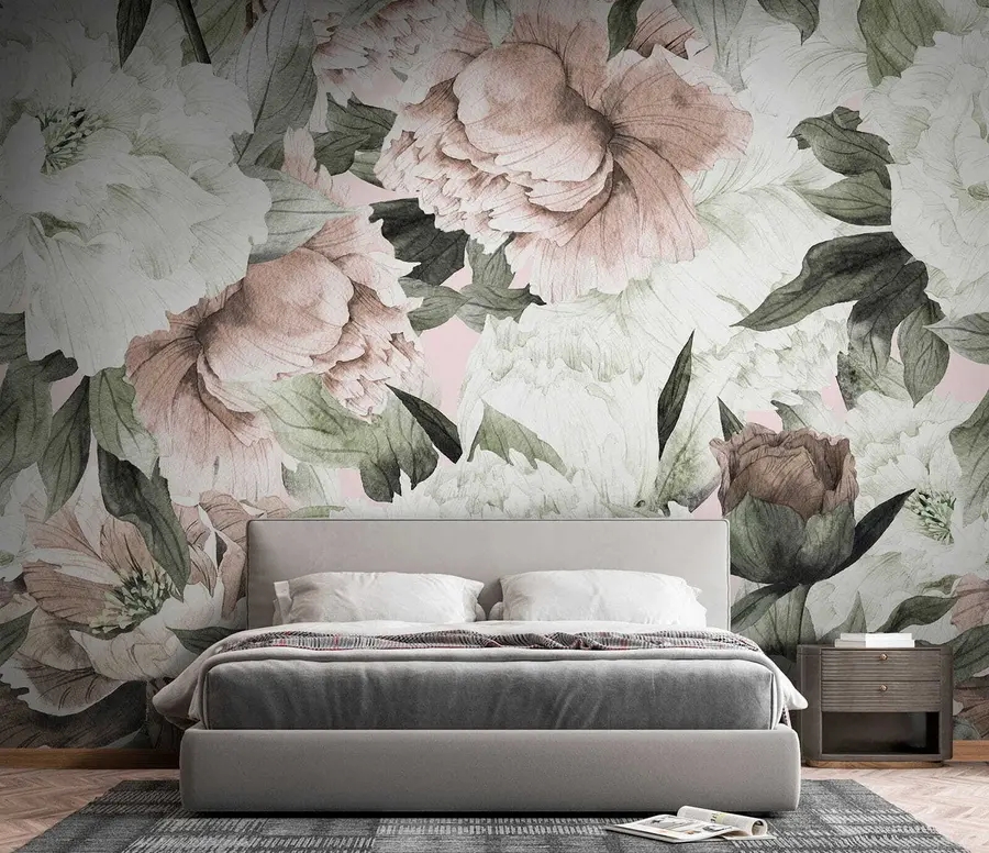 wall murals Нацртани божури u55910