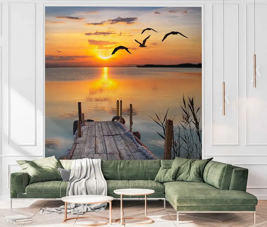 wall murals Галебови и пристаниште u57673