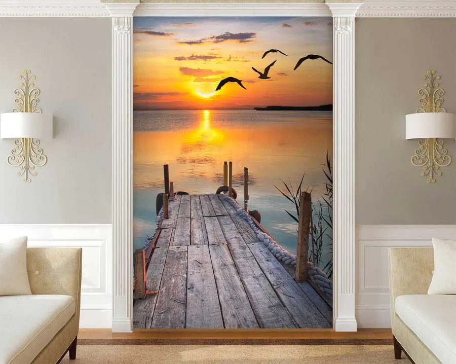 wall murals Галебови и пристаниште u57673