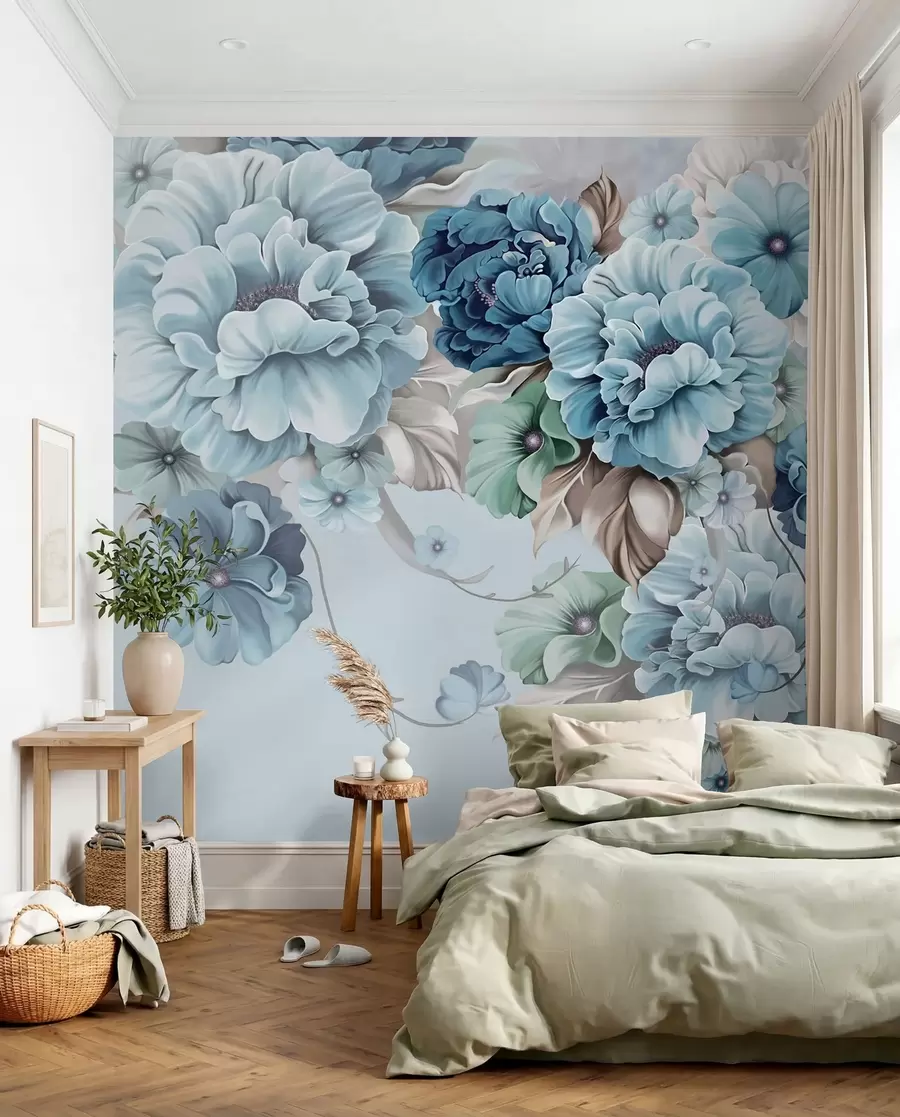 wall murals Деликатна плава цвећа u59900
