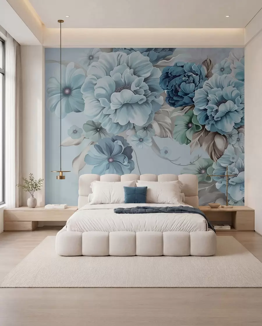 wall murals Деликатна плава цвећа u59900