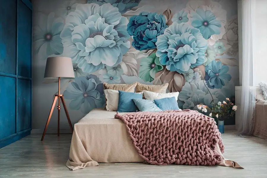 wall murals Деликатна плава цвећа u59900