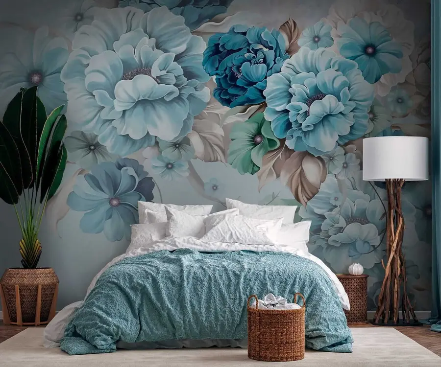 wall murals Деликатна плава цвећа u59900
