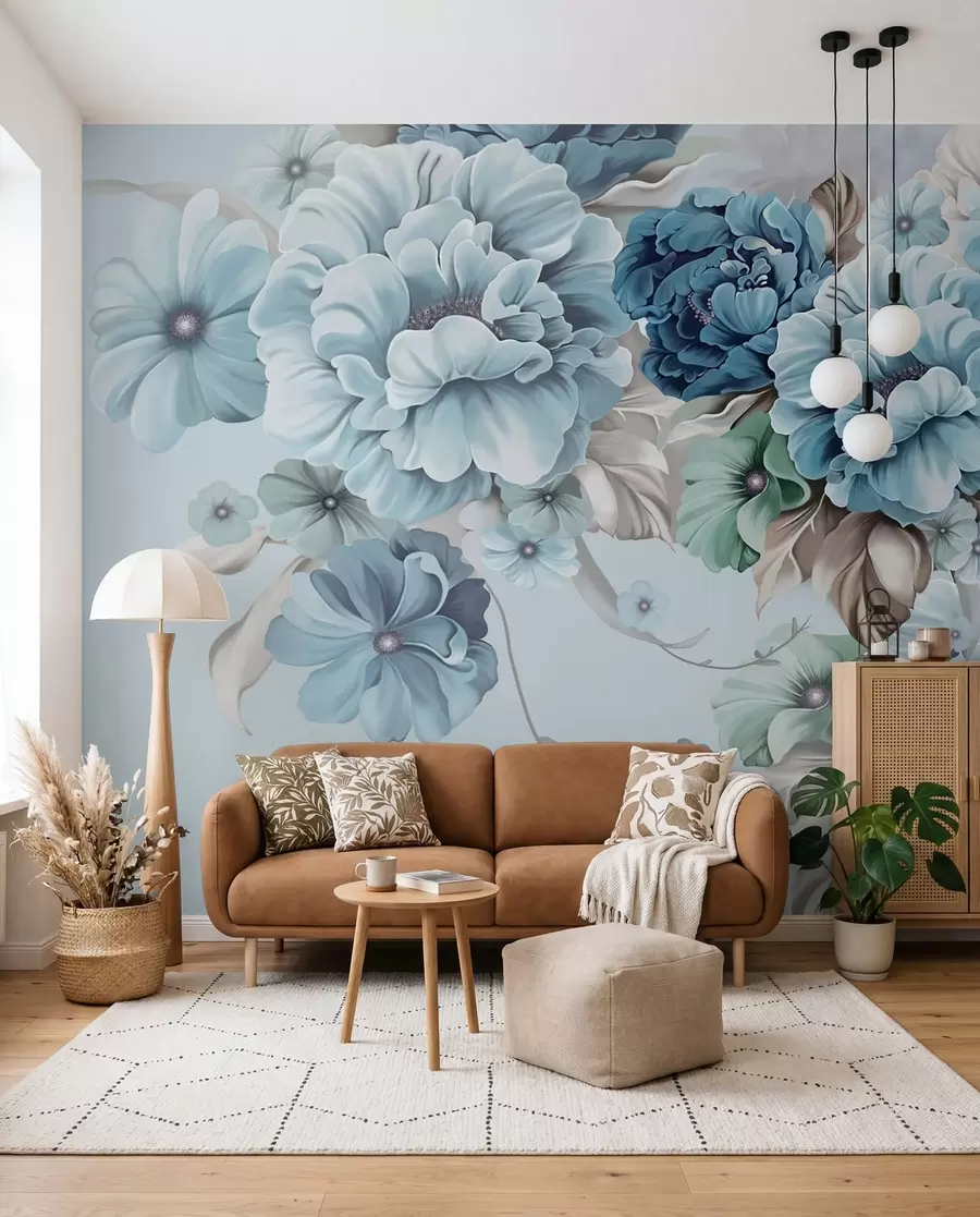 wall murals Деликатна плава цвећа u59900
