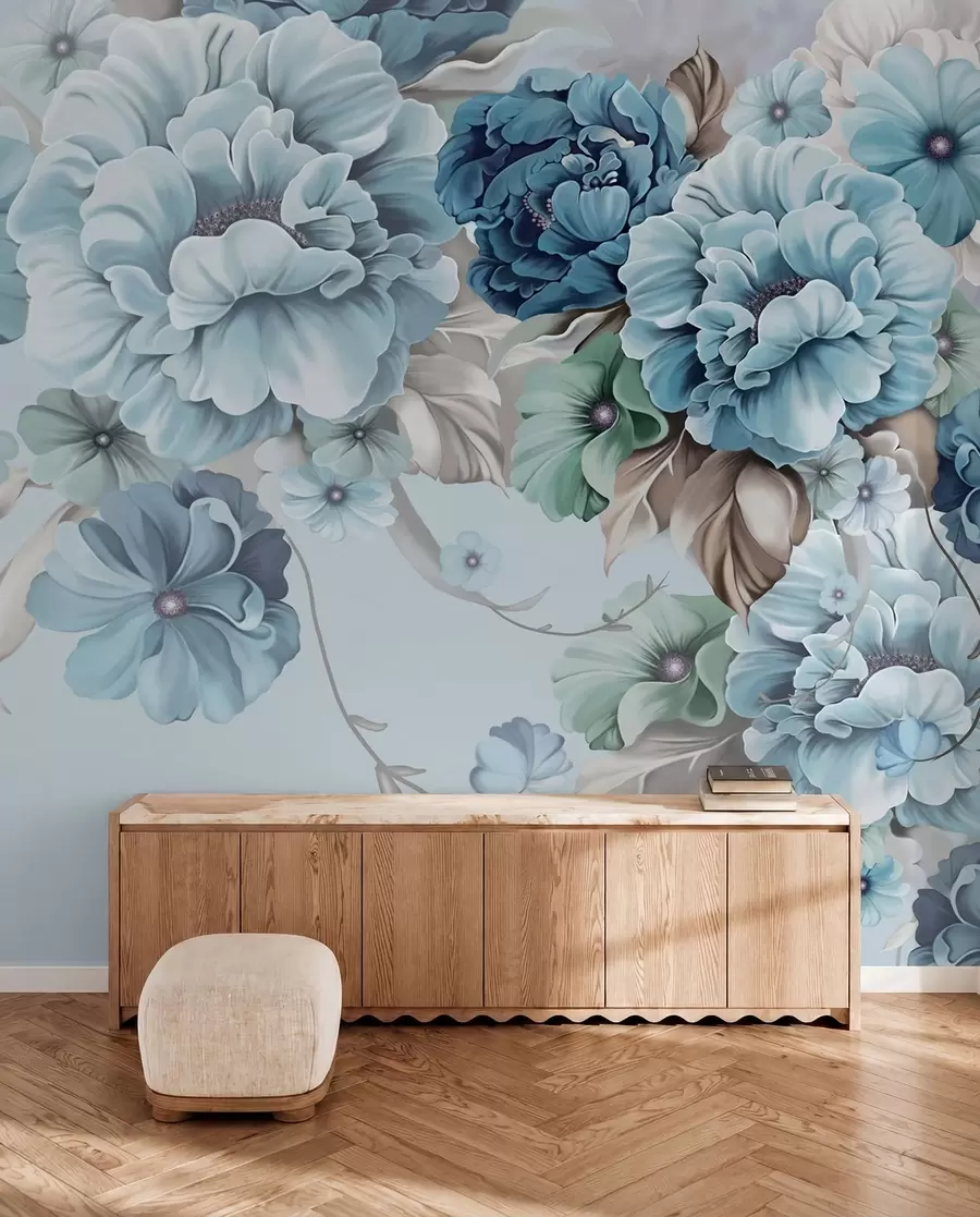 wall murals Деликатна плава цвећа u59900