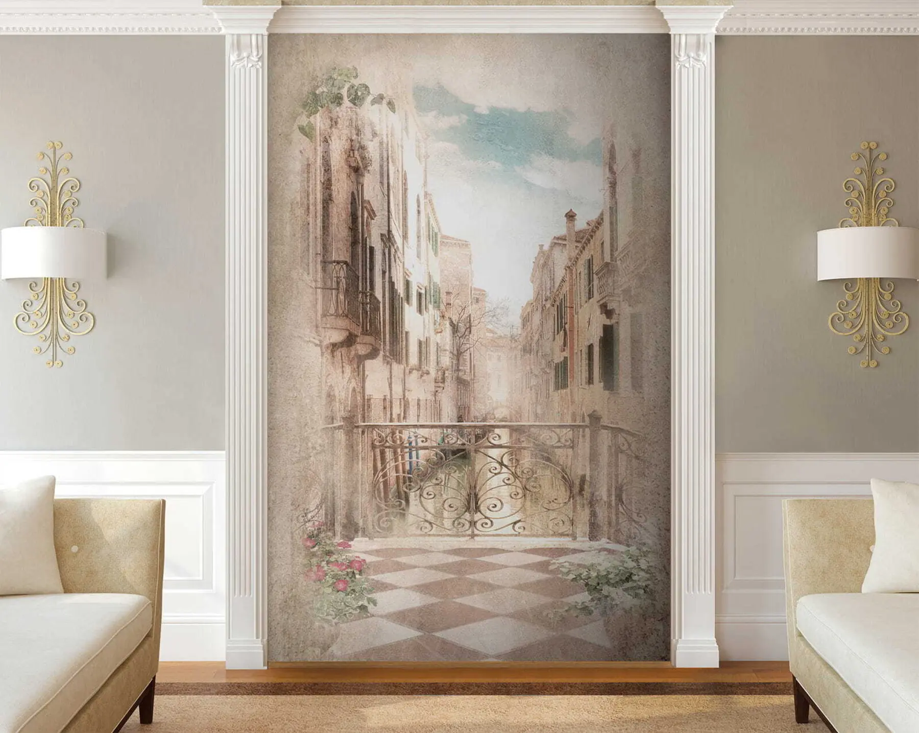 wall murals Облак, зграда и биљка u60320