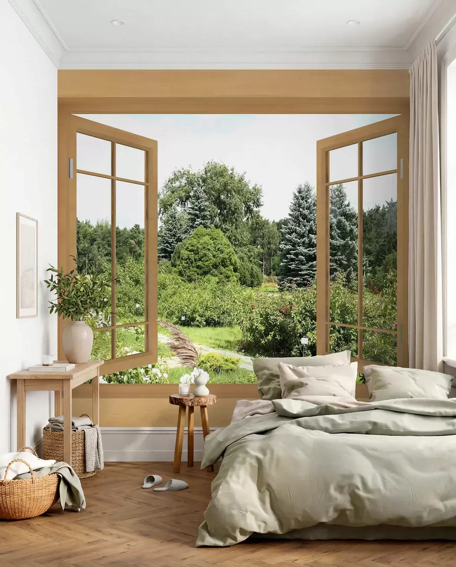 wall murals Поглед са прозора у шуму u60673