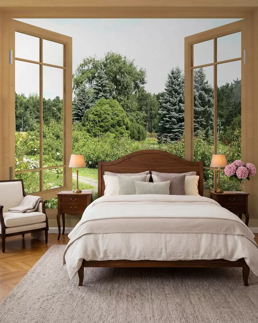 wall murals Поглед са прозора у шуму u60673