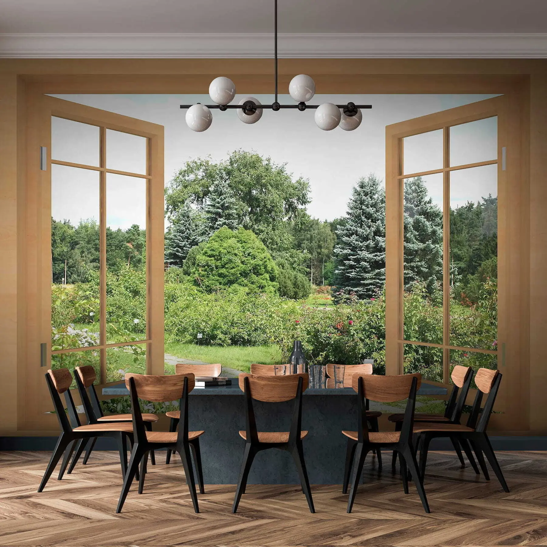 wall murals Поглед са прозора у шуму u60673