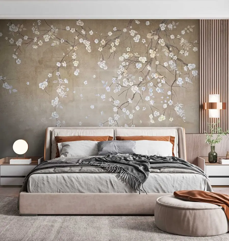 wall murals Дрво цветања на грлом зиду u61369