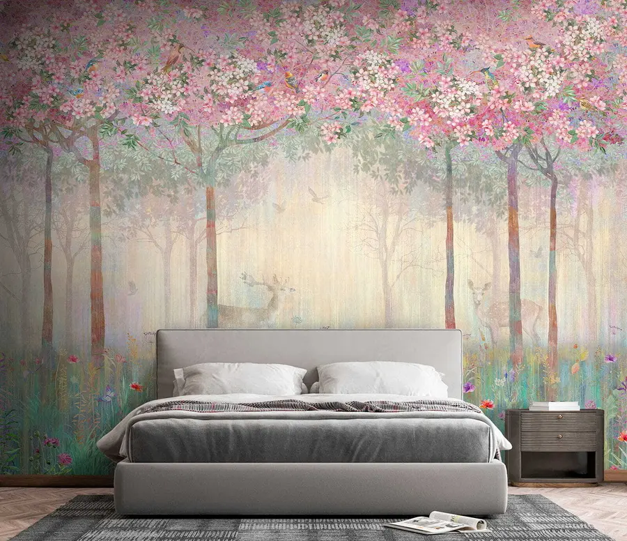 wall murals Јелен у чаробној шуми u62100