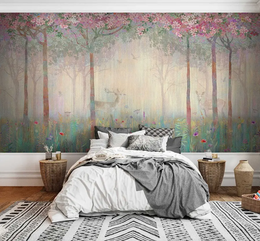 wall murals Јелен у чаробној шуми u62100