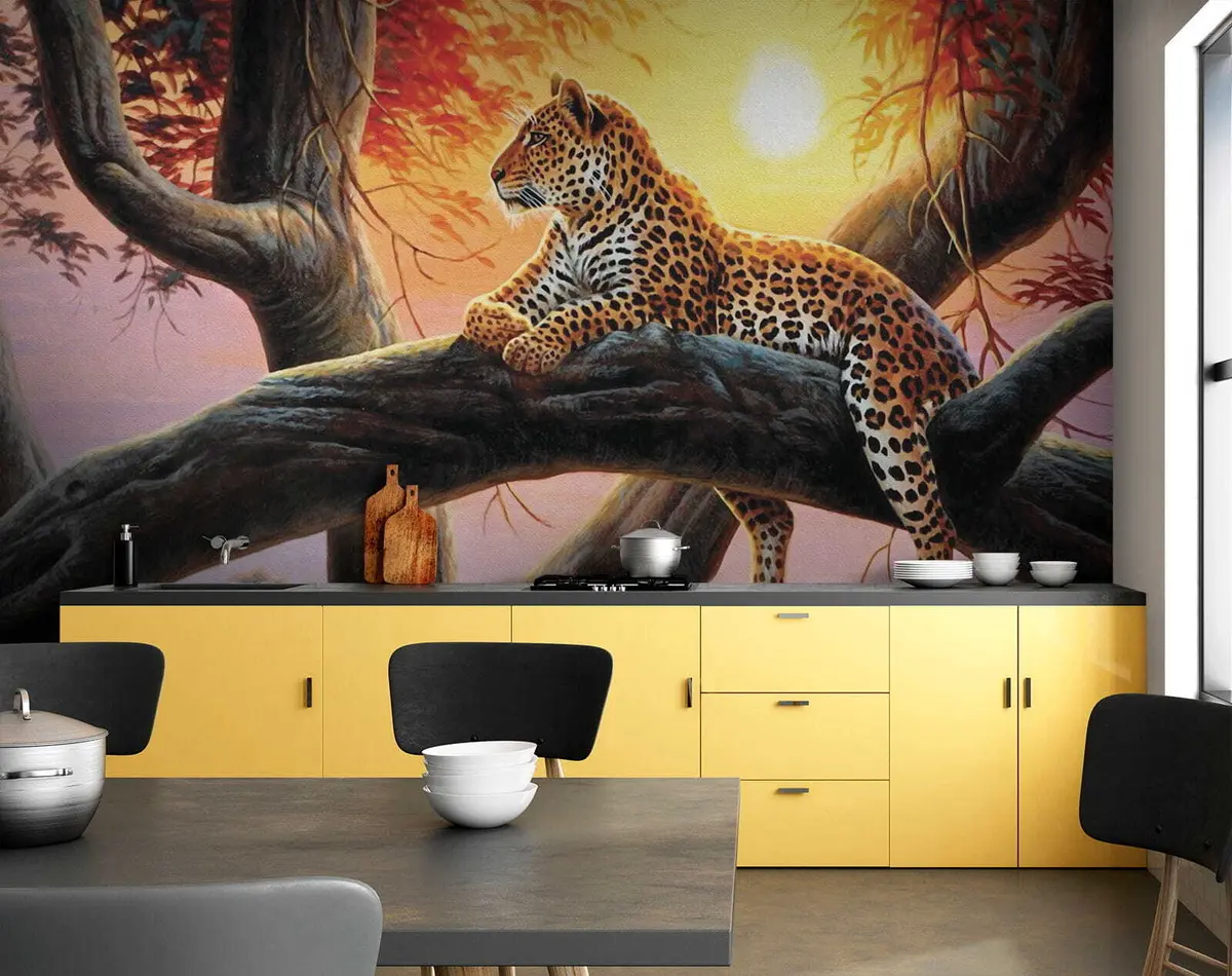 wall murals Leopard on a tree u62925