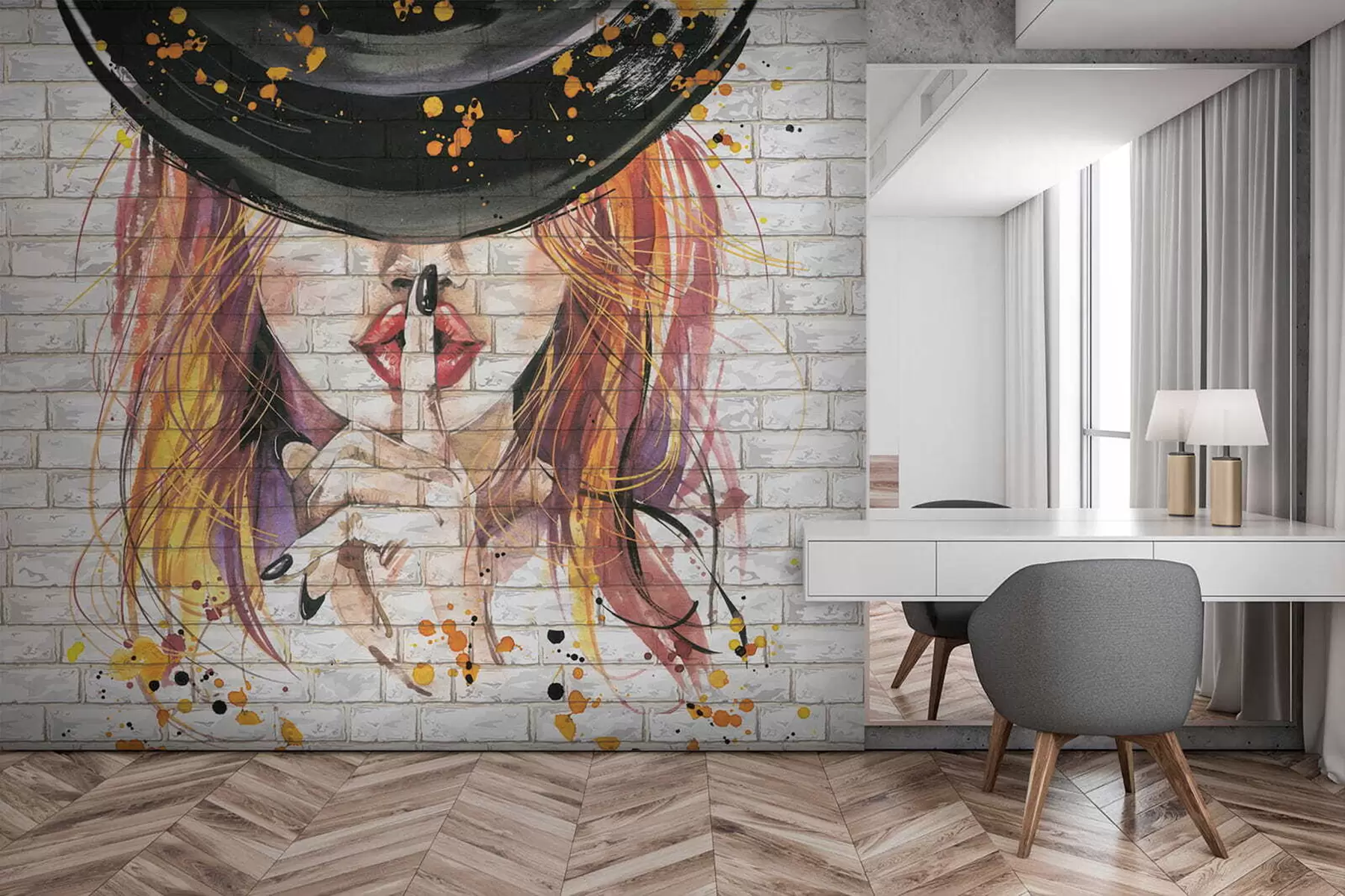 wall murals Девојка са акварелом u67648