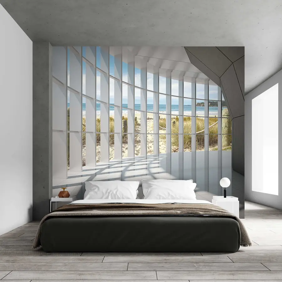wall murals 3Д коридор са погледом на море u70513