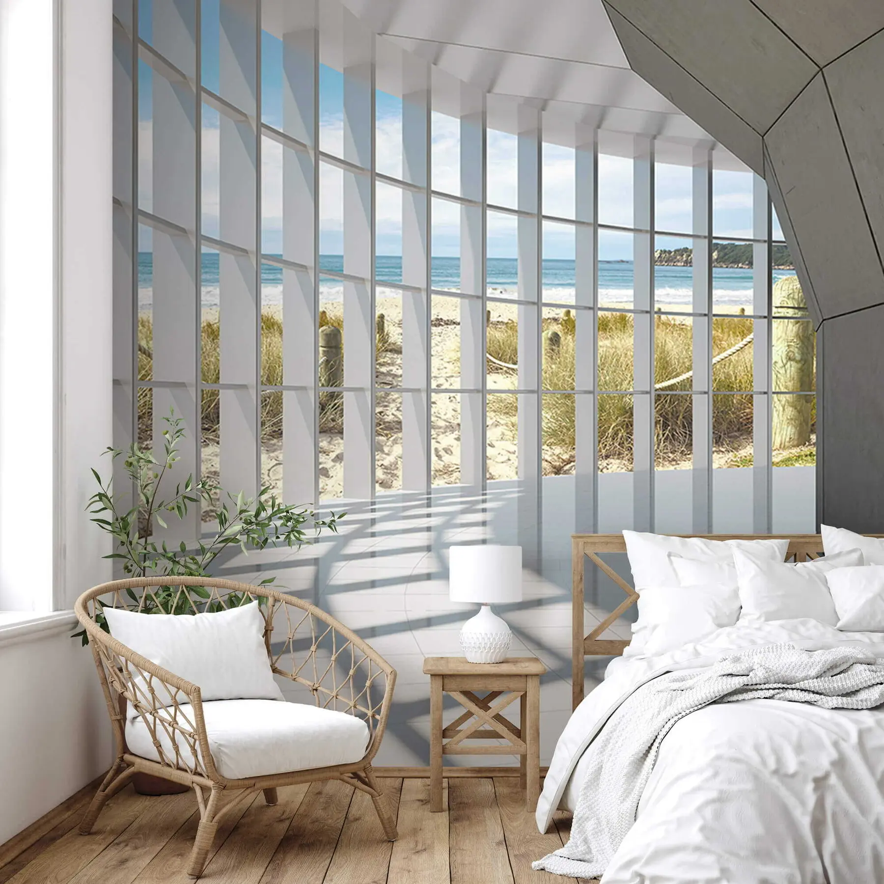 wall murals 3Д коридор са погледом на море u70513