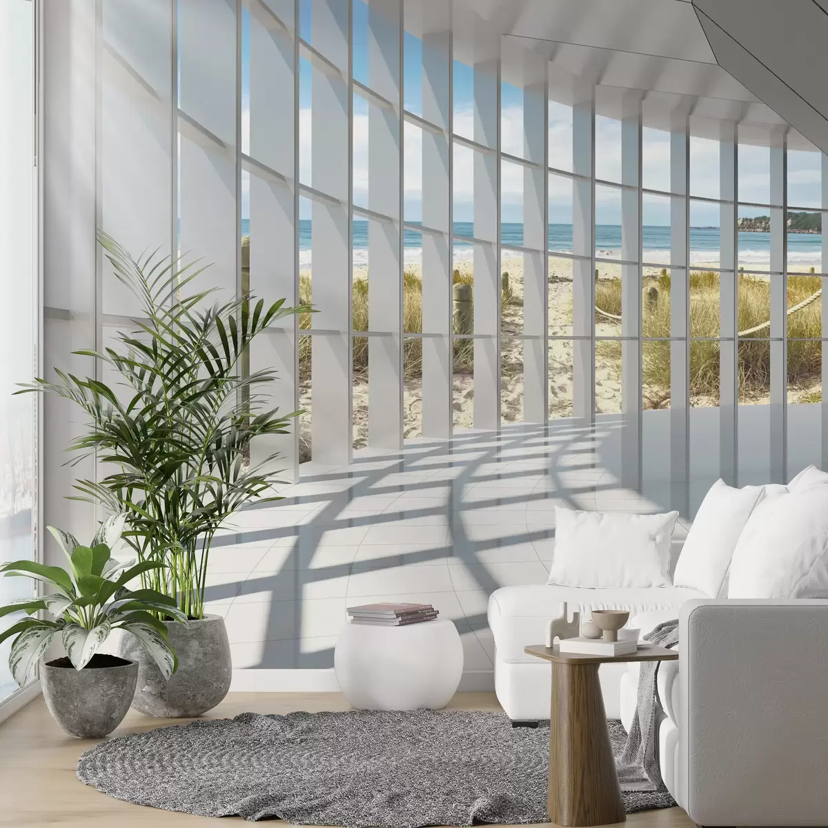 wall murals 3Д коридор са погледом на море u70513