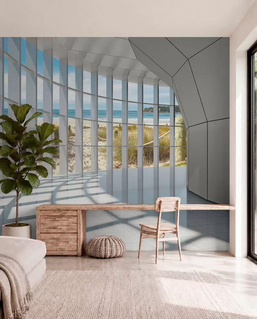 wall murals 3Д коридор са погледом на море u70513