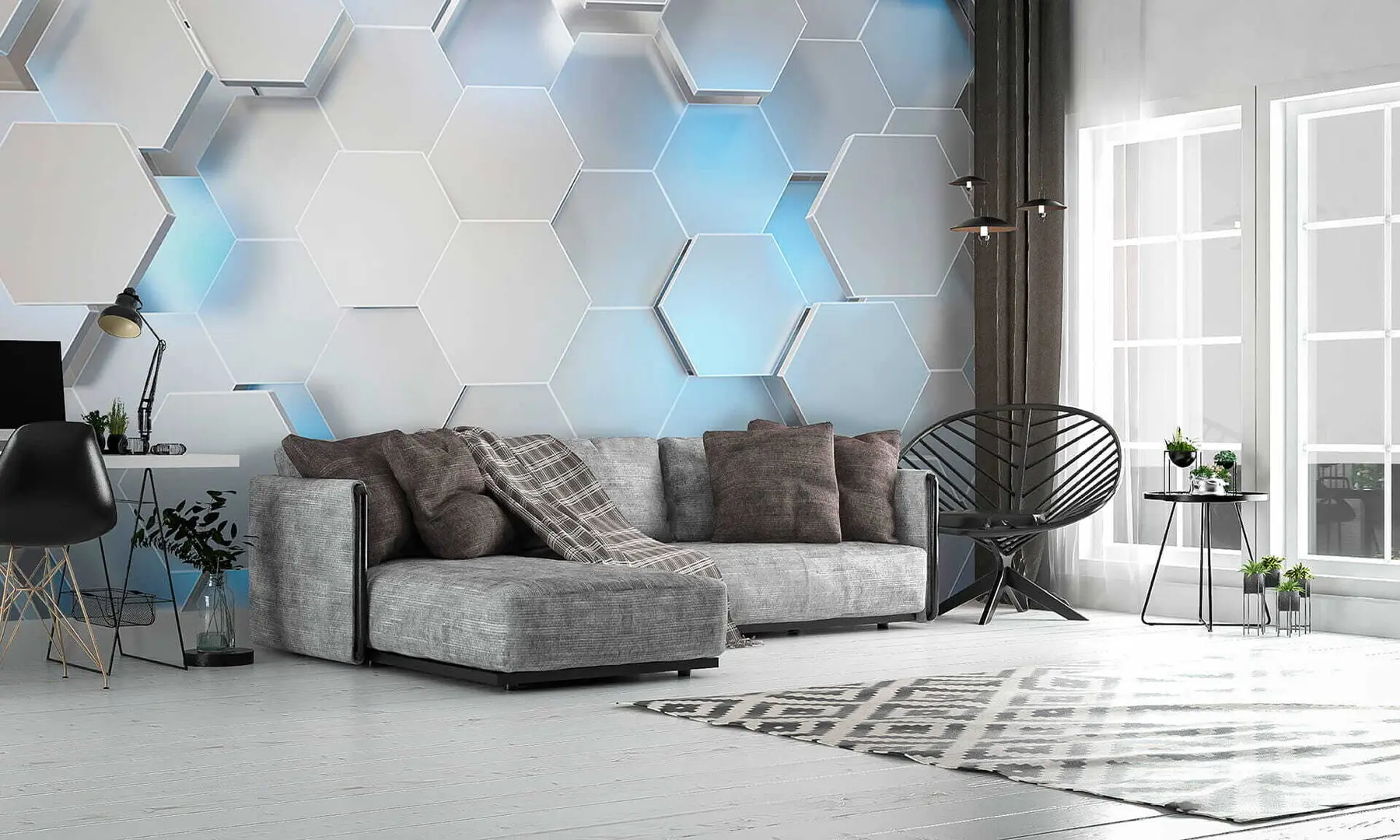 wall murals Азур, плави и правоугаоник u59733