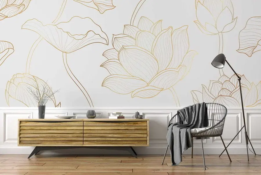 wall murals Лотус лине арт u58166